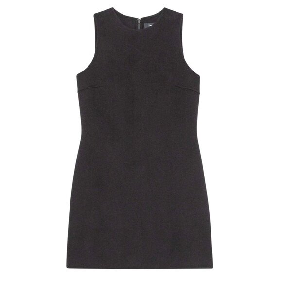 NWT Theory Shift Mini in Black New Divide Wool Cashmere Sleeveless Dress 10 - Picture 1 of 5